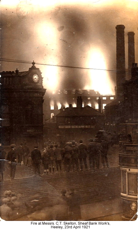 Photograph - Fire at Heeley. Date Unknown